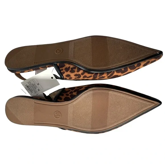 A New Day Leopard Print Pointed Toe Slingback Flats Size 9.5 NWT - Picture 6 of 9